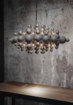 Blow -  Hanglamp 2 kleurig  metaal bollen,Industrial dark/light 