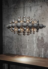 Blow -  Hanglamp 2 kleurig  metaal bollen,Industrial dark/light 