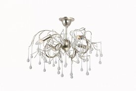 Como -    Plafonni&egrave;re metaal met glasdruppels, Bladzilver 