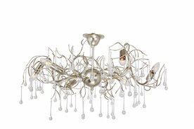 Como -    Plafonni&egrave;re metaal met glasdruppels, Bladzilver 