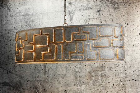 Pablo  -  Hanglamp metaal opengewerkt + onderspot,  Zilver (ambachtelijk)