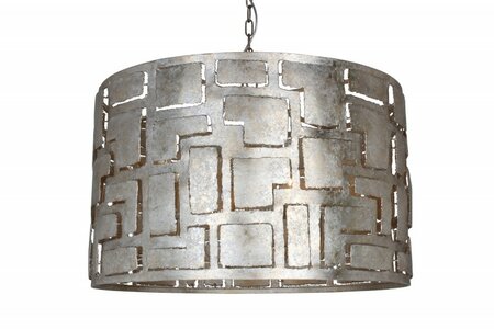 Pablo  -  Hanglamp metaal opengewerkt large,Zilver (ambachtelijk)