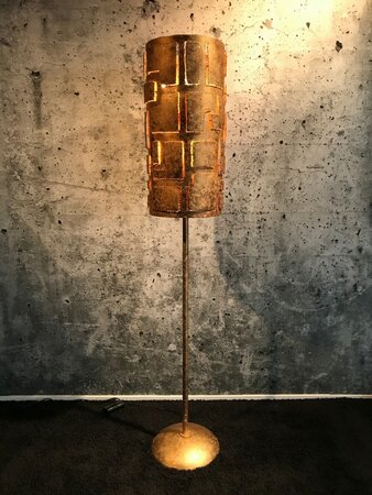 Pablo  -  Vloerlamp metaal opengewerkt , Brons (ambachtelijk)