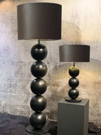 Boss -   Vloerlamp metaal 5 bollen &Oslash;25cm  (exclusief kap), black textured